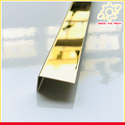 Nẹp inox bo góc ốp lát chữ L màu vàng bóng